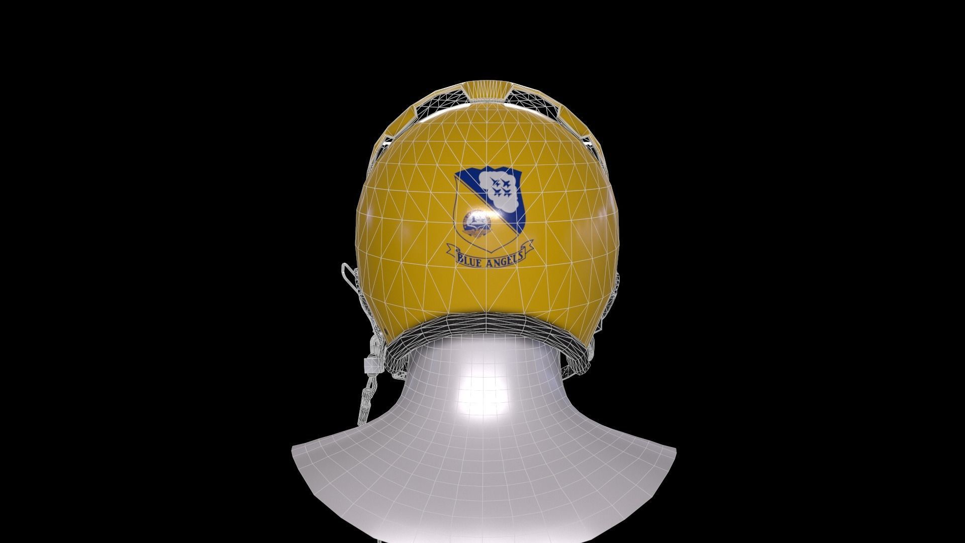 Fighter pilot helmet HGU-33 with MBU-12 oxygen mask Low-poly 3D model_13