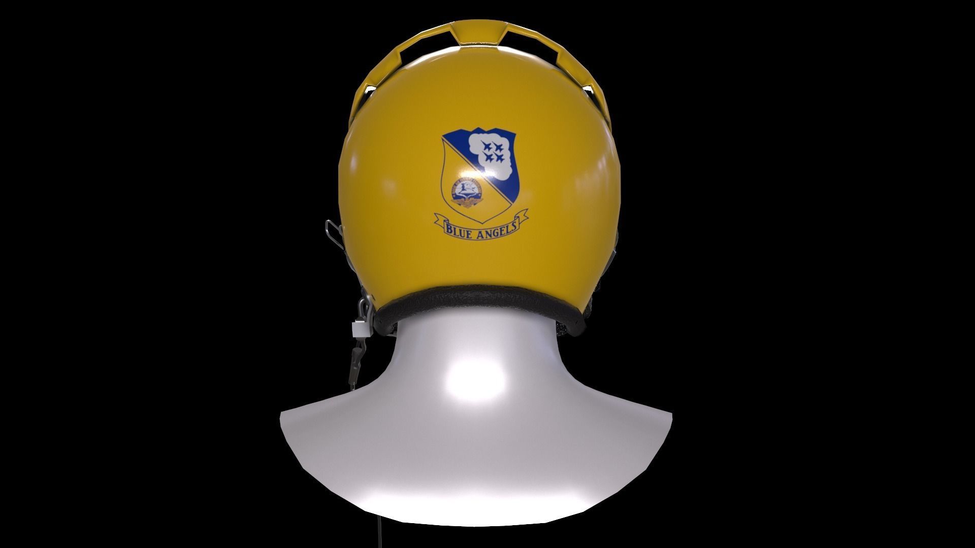 Fighter pilot helmet HGU-33 with MBU-12 oxygen mask Low-poly 3D model_12