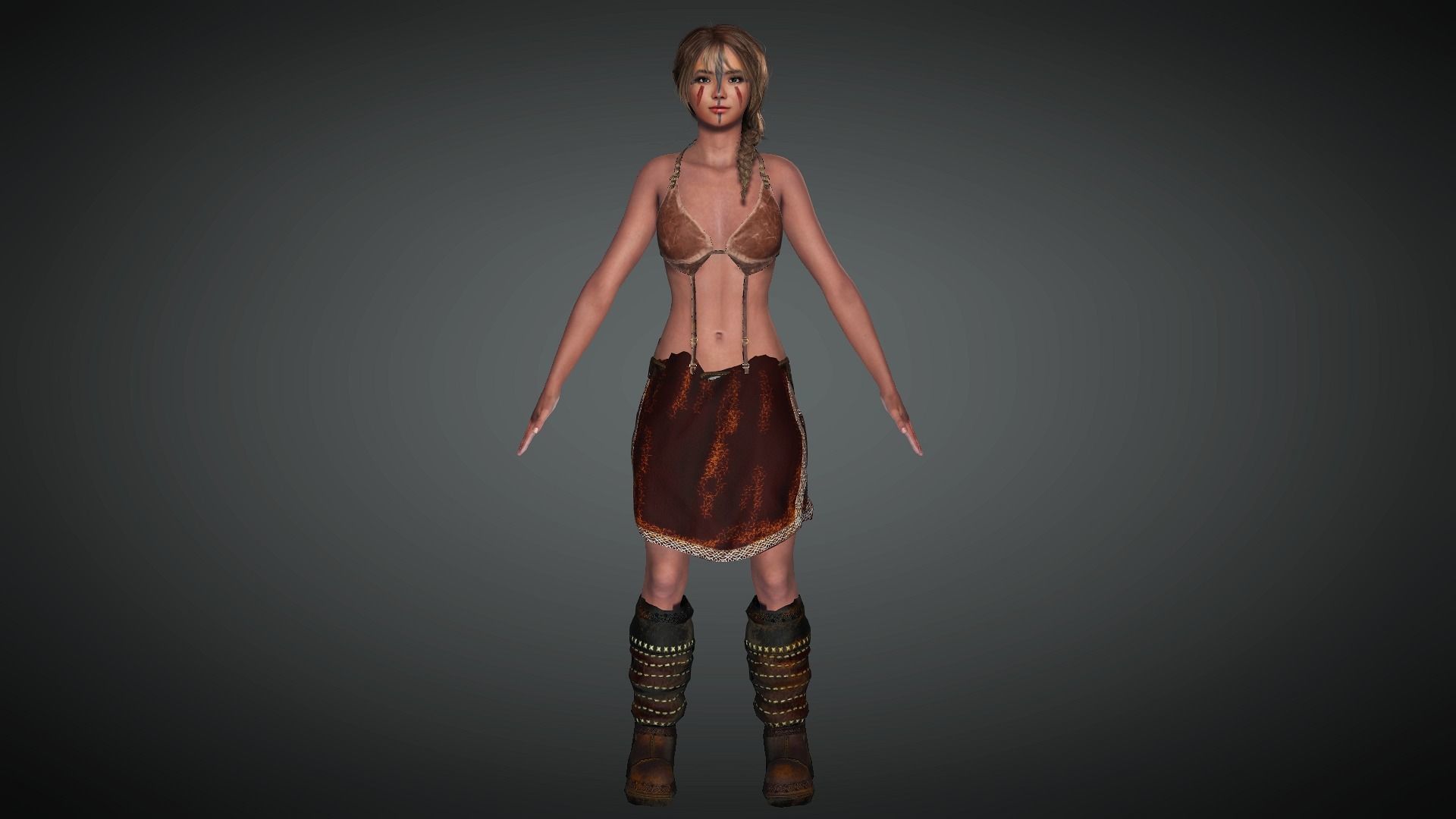 AAA Fantasy Female Character 15 Low-poly 3D model_7