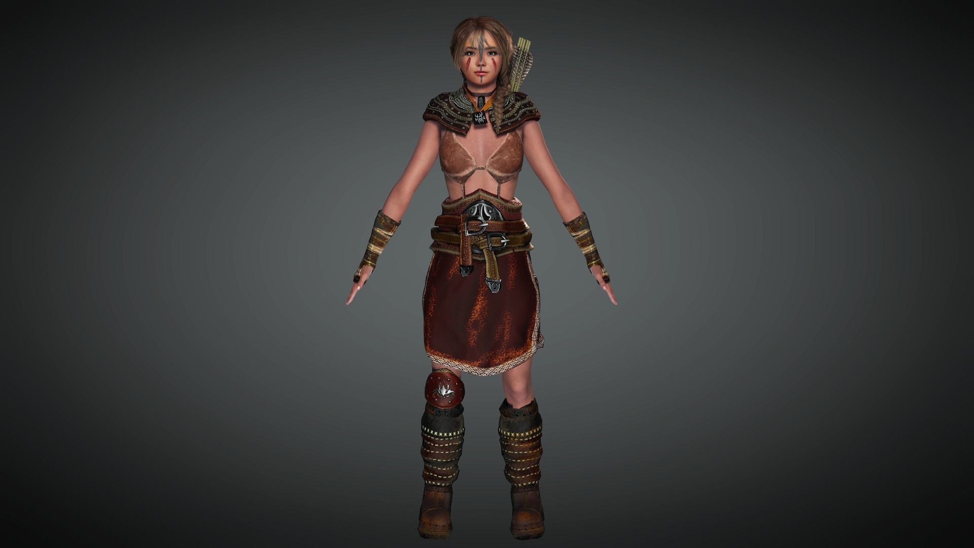 AAA Fantasy Female Character 15 Low-poly 3D model_3