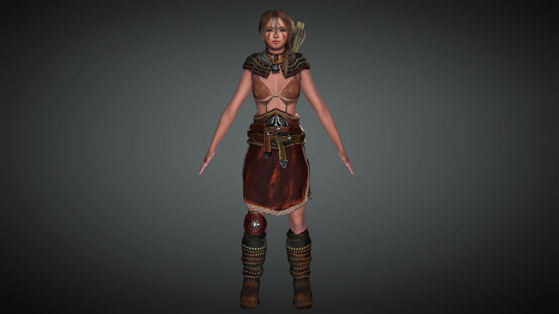 AAA Fantasy Female Character 15 Low-poly 3D model_4