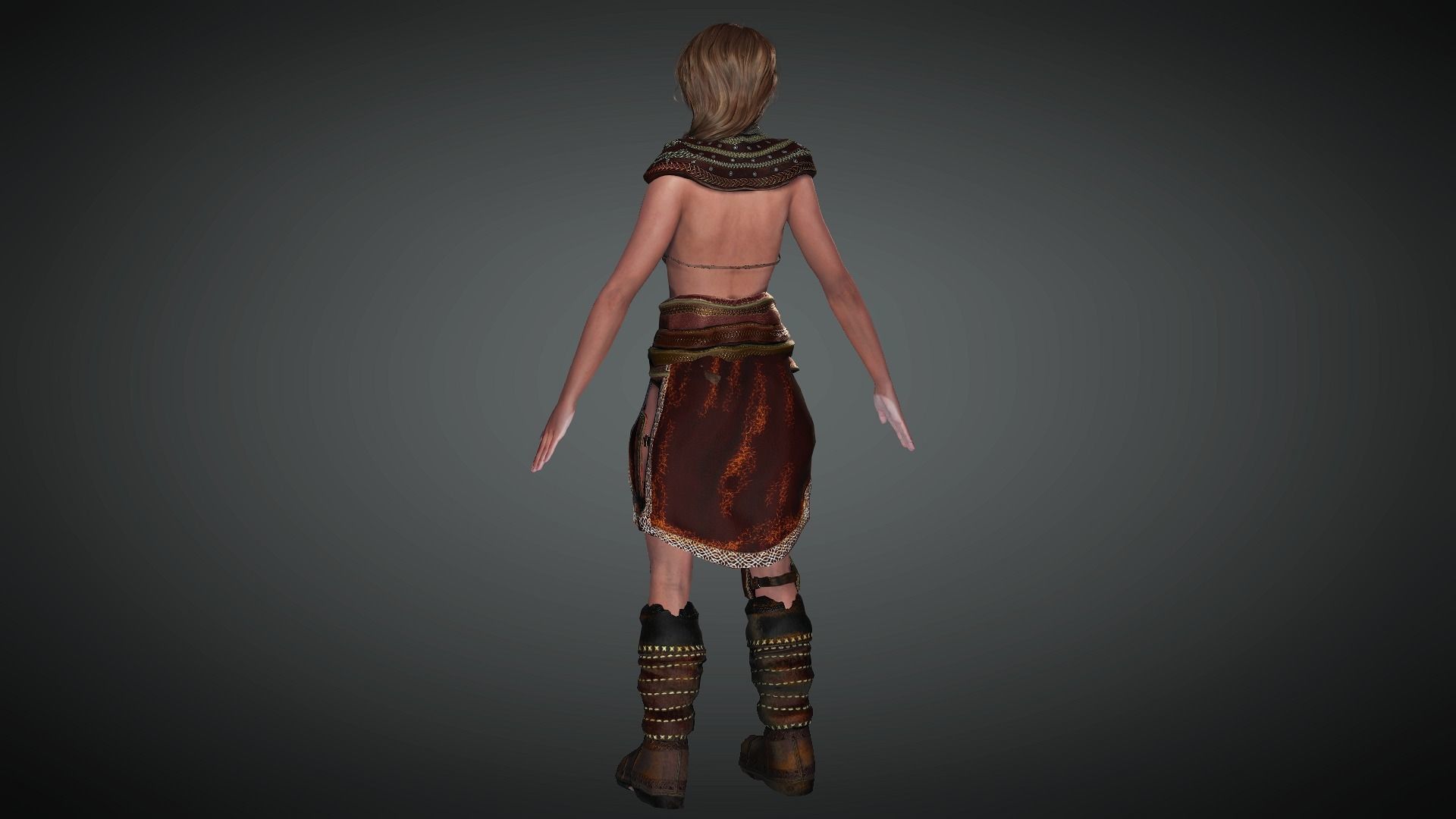 AAA Fantasy Female Character 15 Low-poly 3D model_16