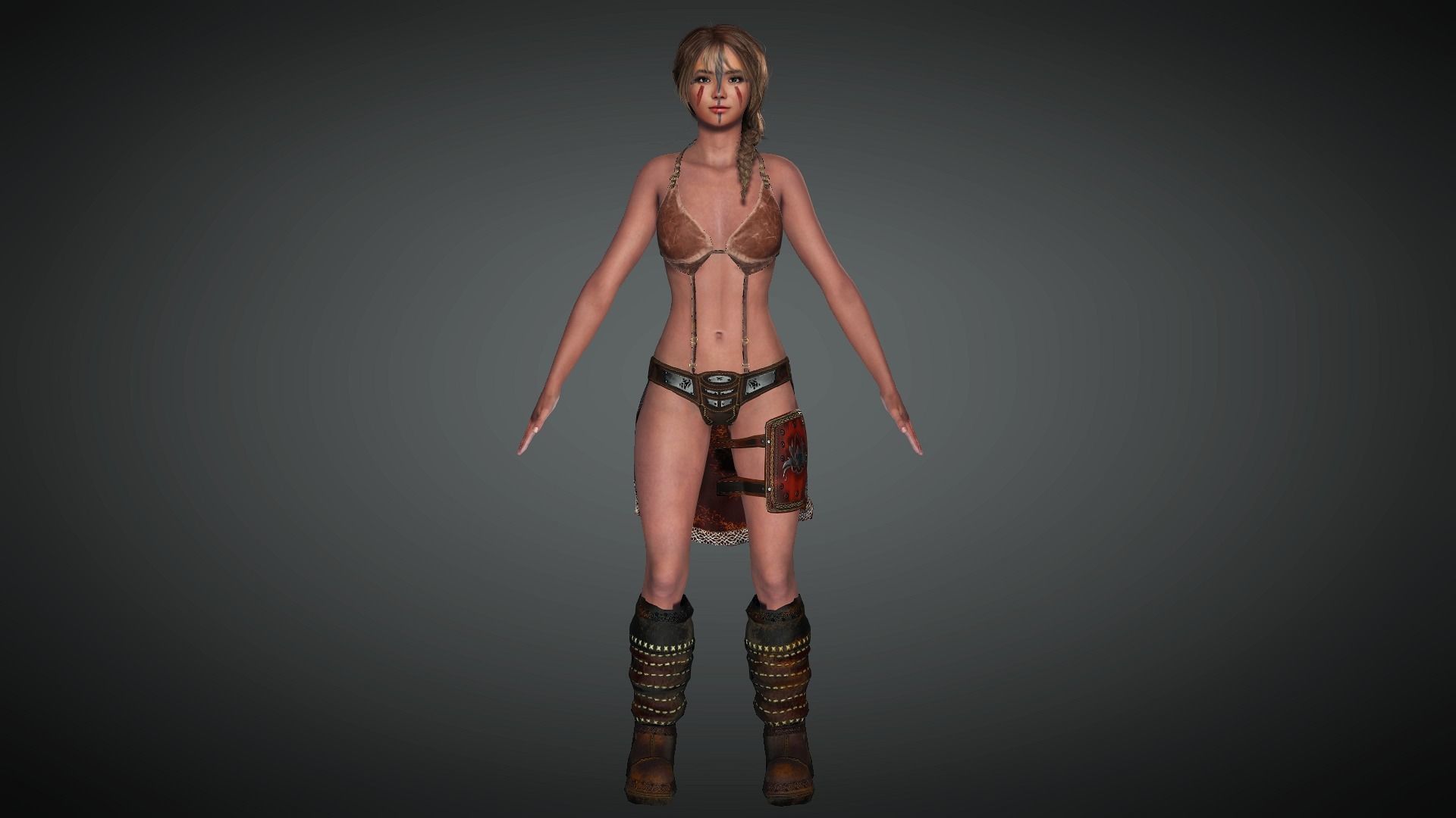 AAA Fantasy Female Character 15 Low-poly 3D model_8