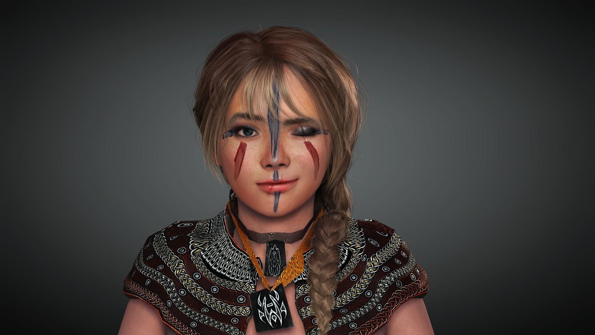 AAA Fantasy Female Character 15 Low-poly 3D model_29