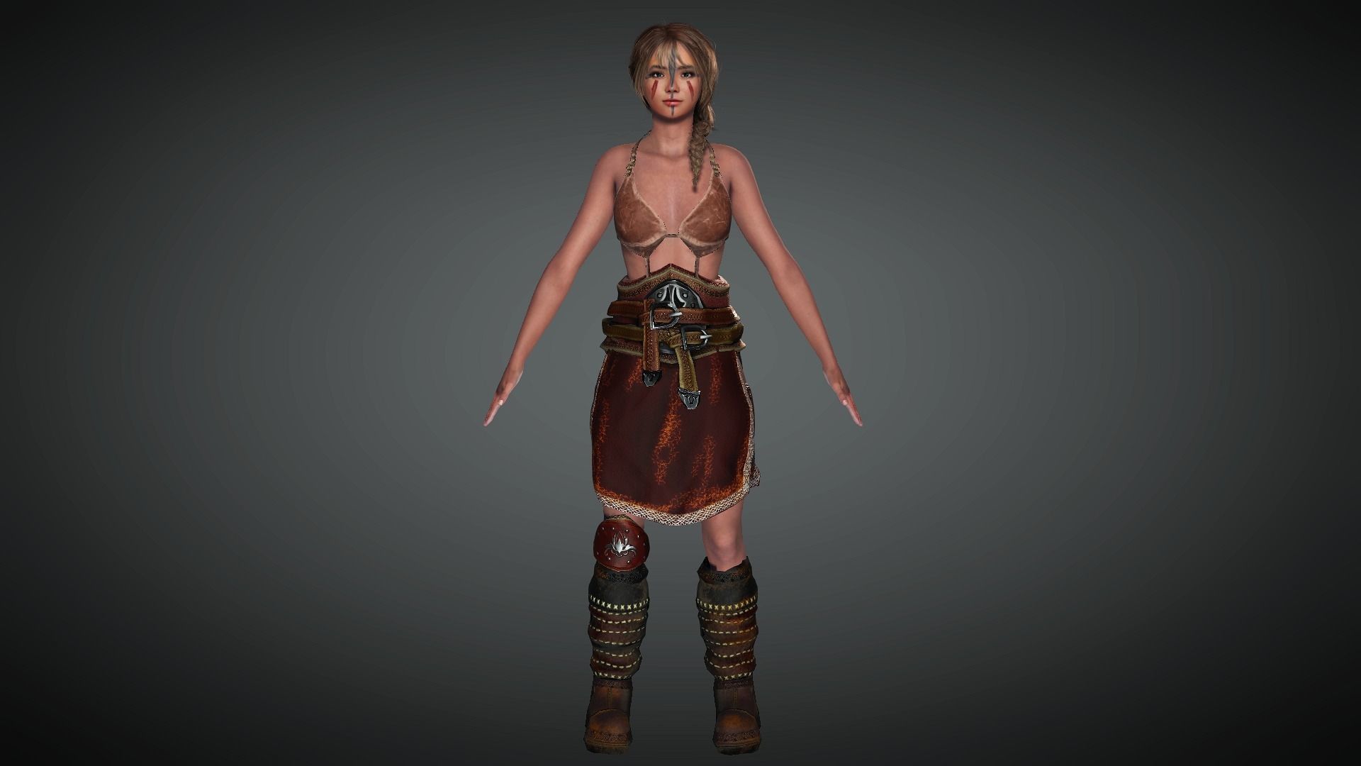 AAA Fantasy Female Character 15 Low-poly 3D model_5