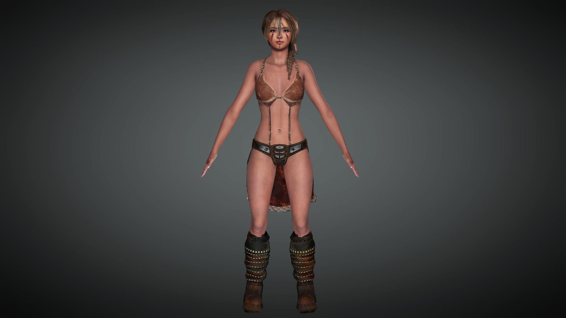 AAA Fantasy Female Character 15 Low-poly 3D model_9