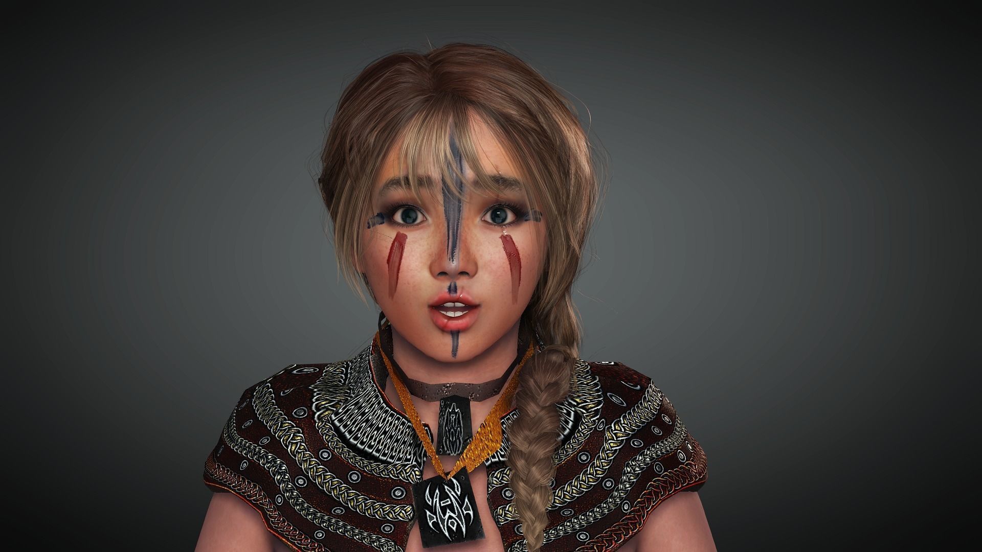 AAA Fantasy Female Character 15 Low-poly 3D model_27