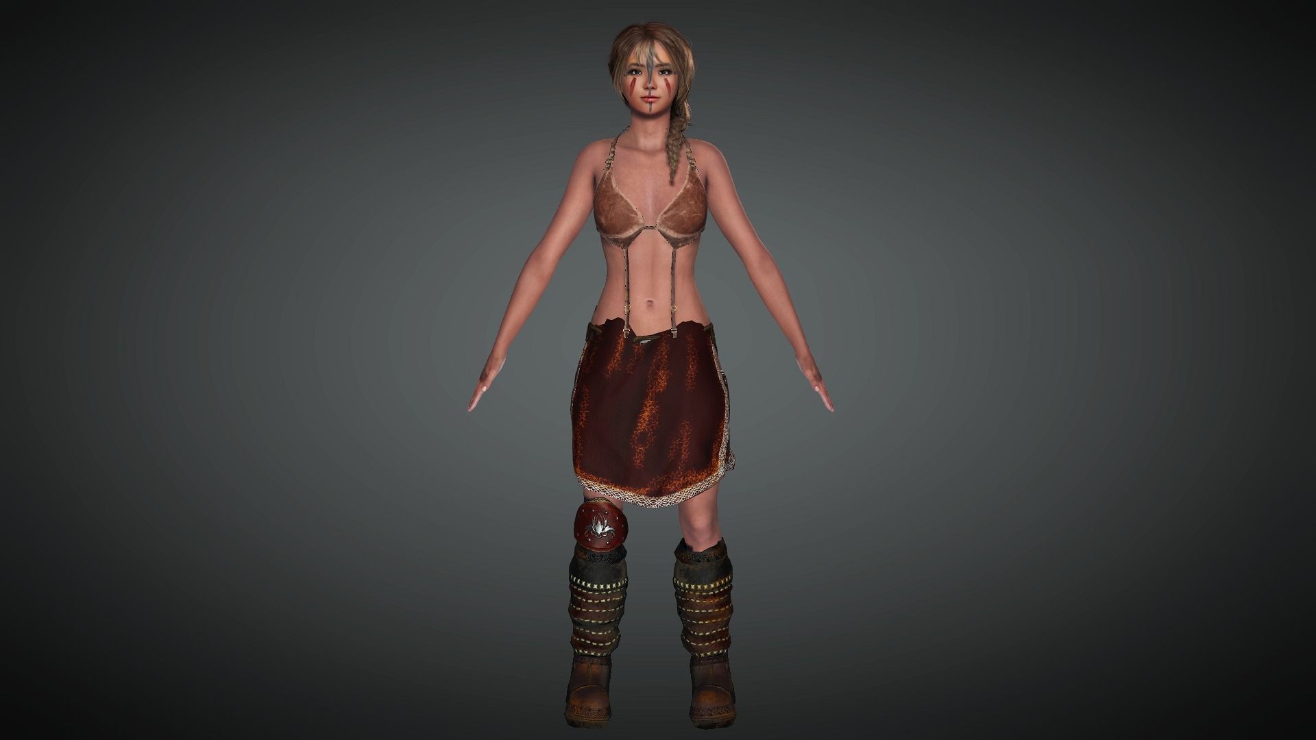 AAA Fantasy Female Character 15 Low-poly 3D model_6