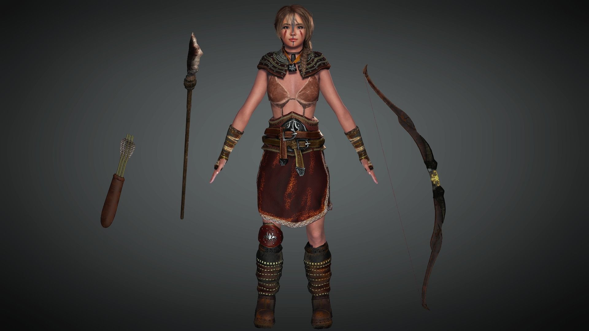 AAA Fantasy Female Character 15 Low-poly 3D model_2
