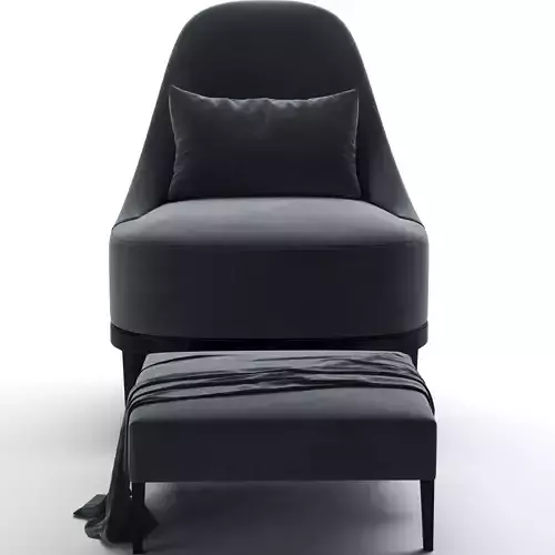 gray old 3d model armchair