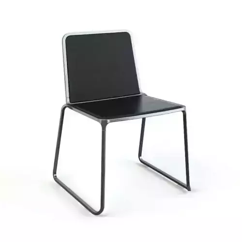 Modern Black Chrome Chair