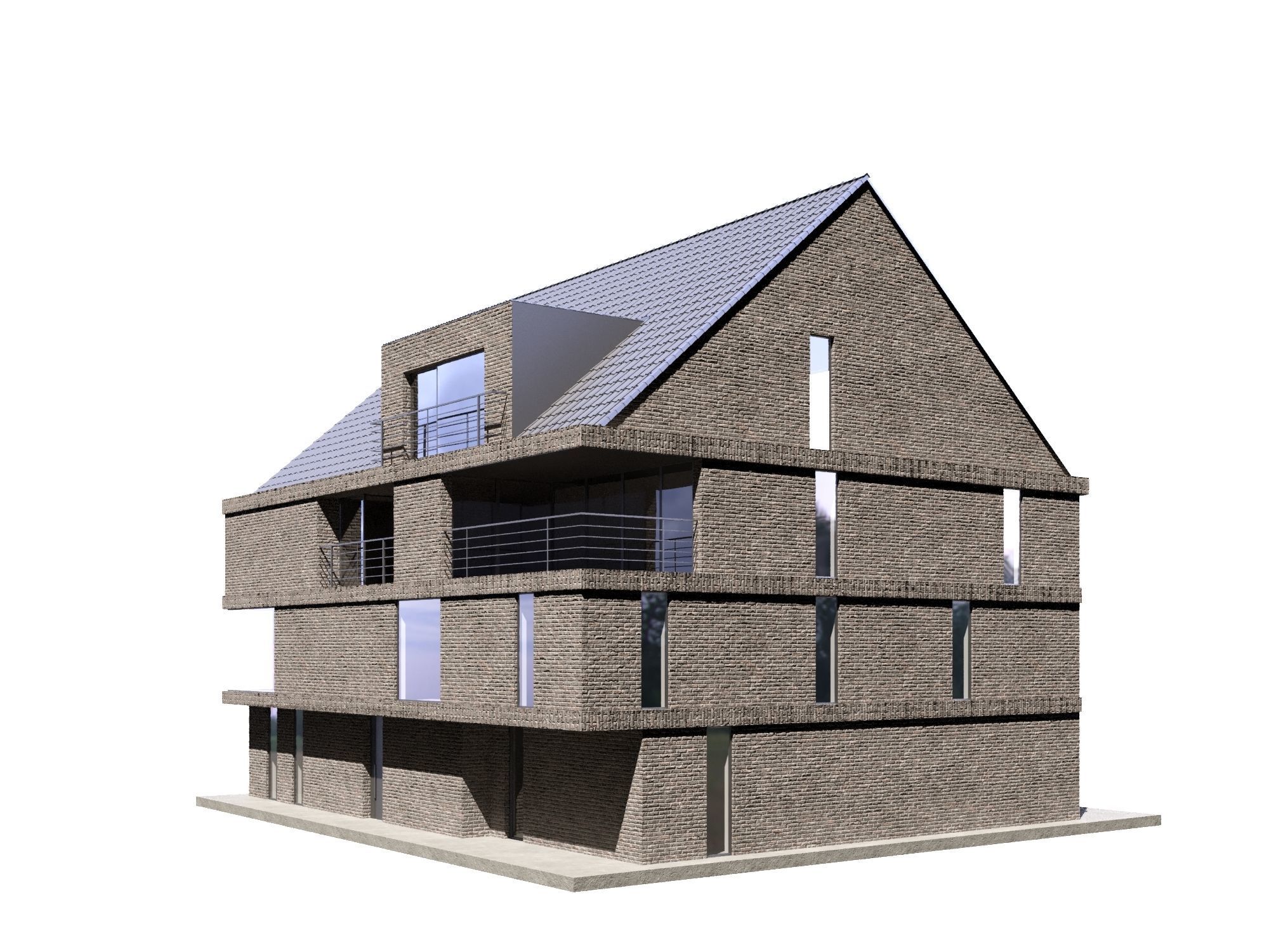 Modern Villa 3D model_2