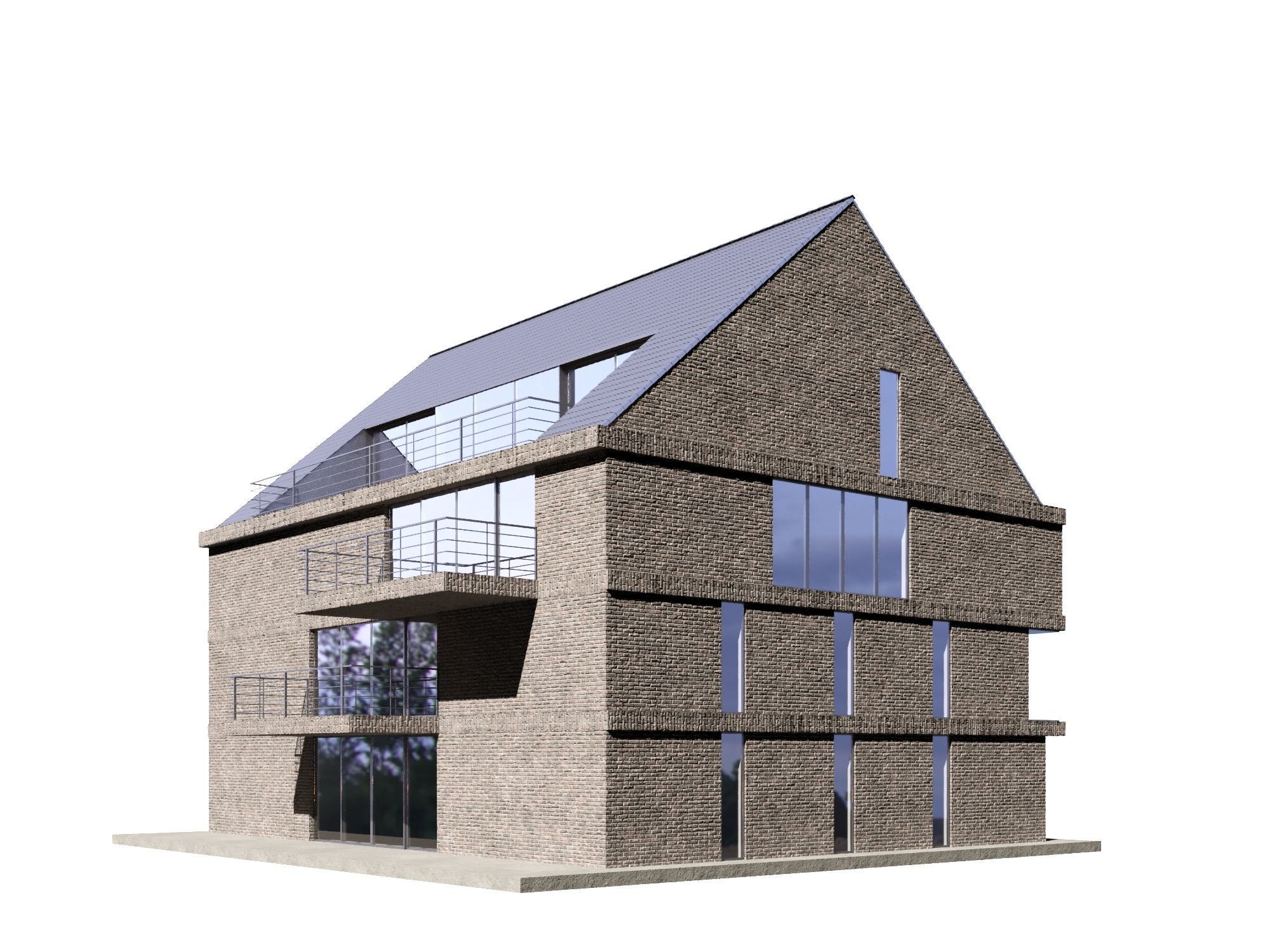 Modern Villa 3D model_5