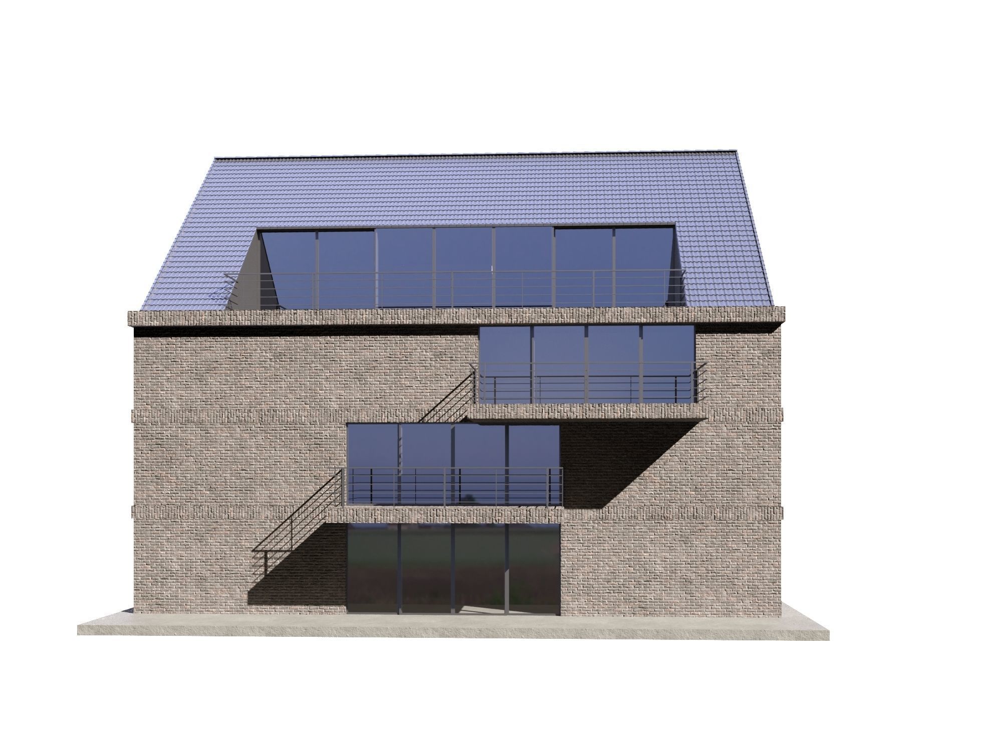 Modern Villa 3D model_3