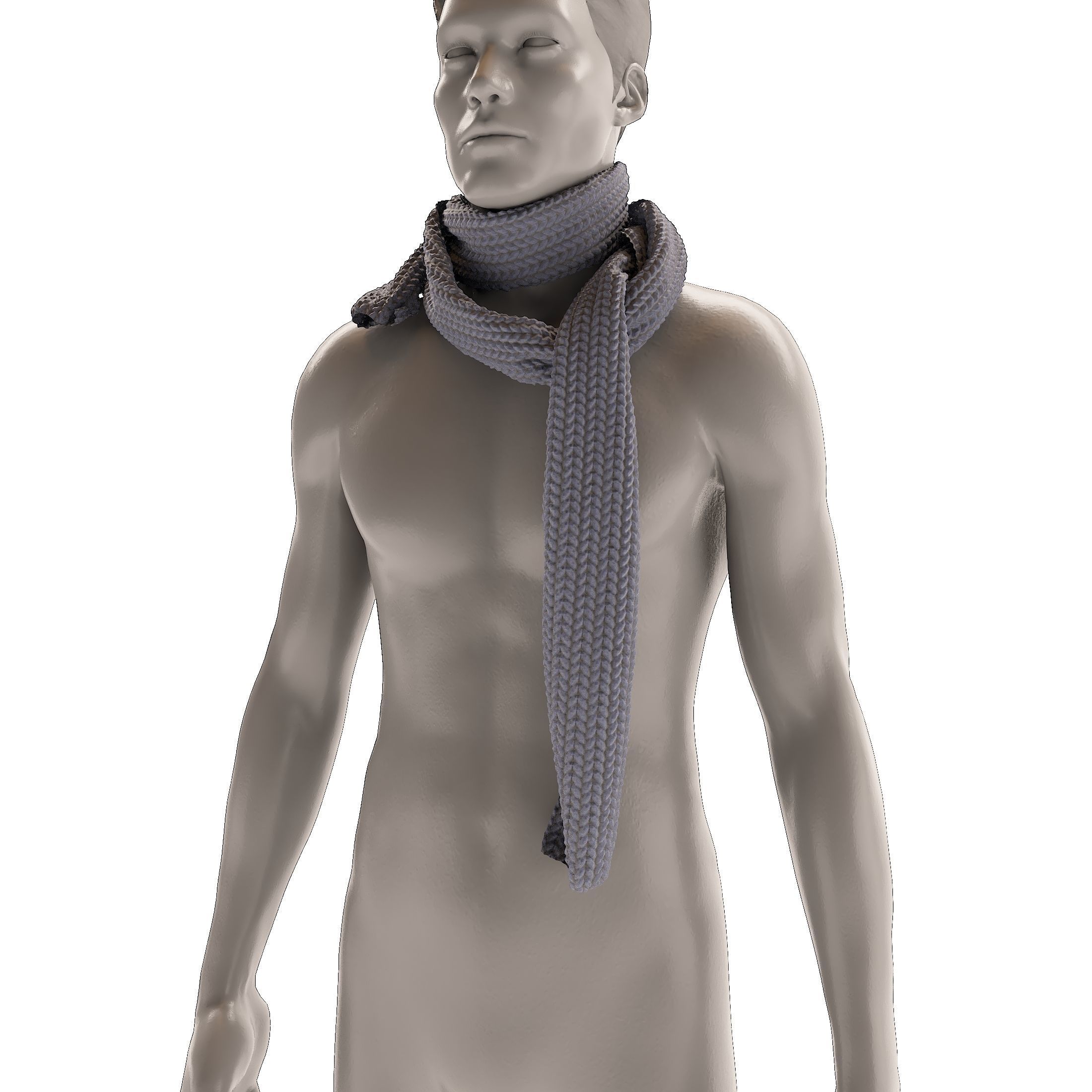 10 men scarves 3D model 3D model_9