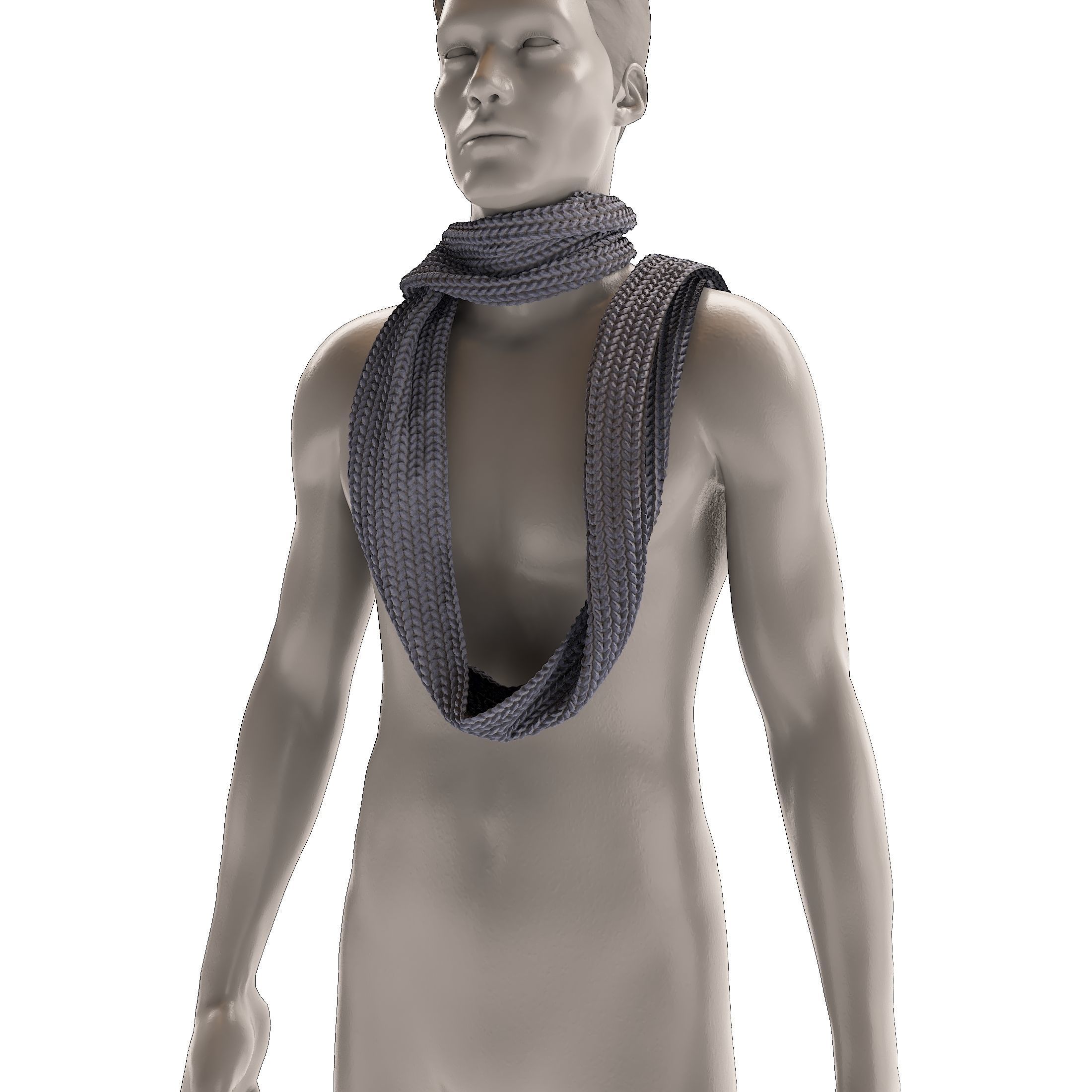 10 men scarves 3D model 3D model_3