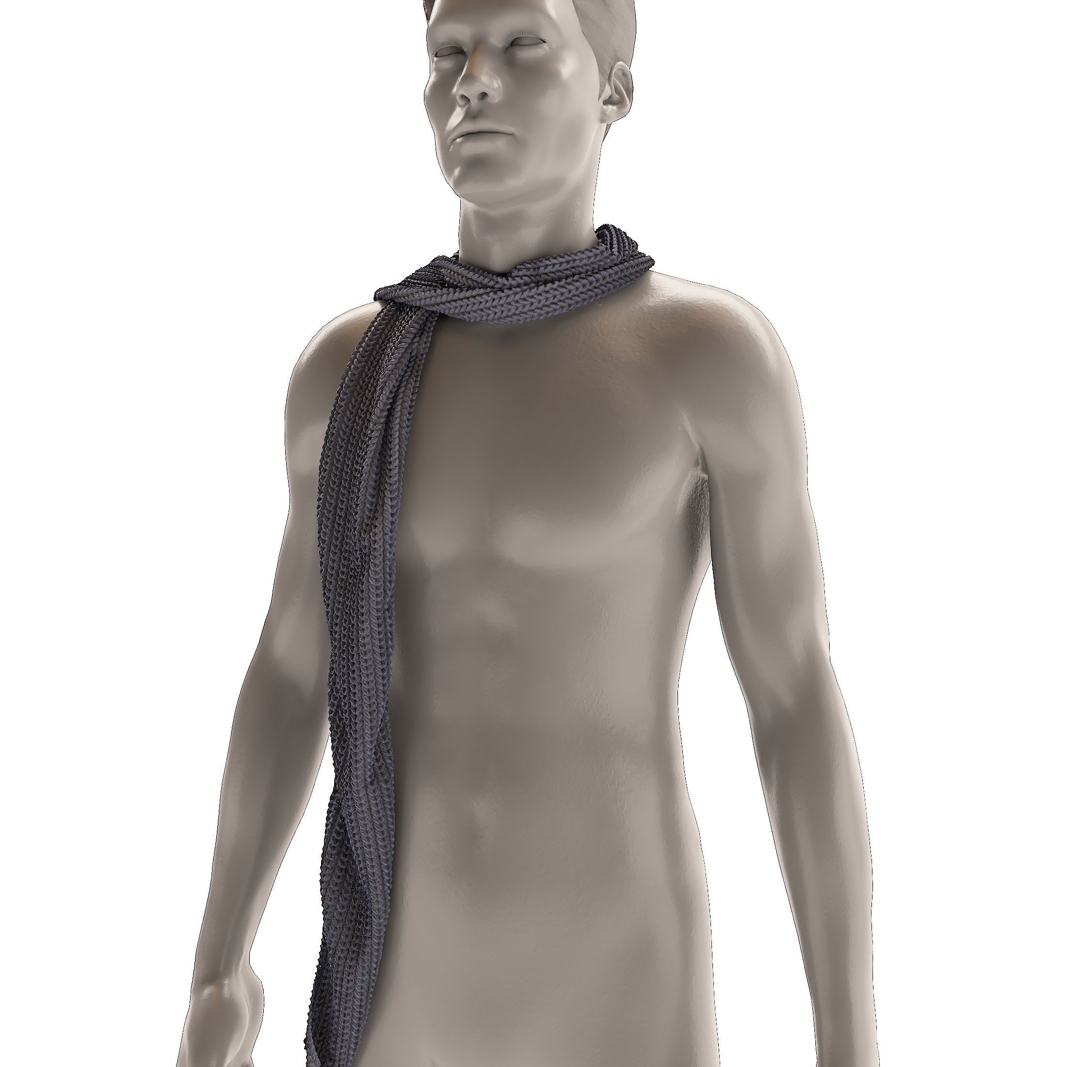 10 men scarves 3D model 3D model_8