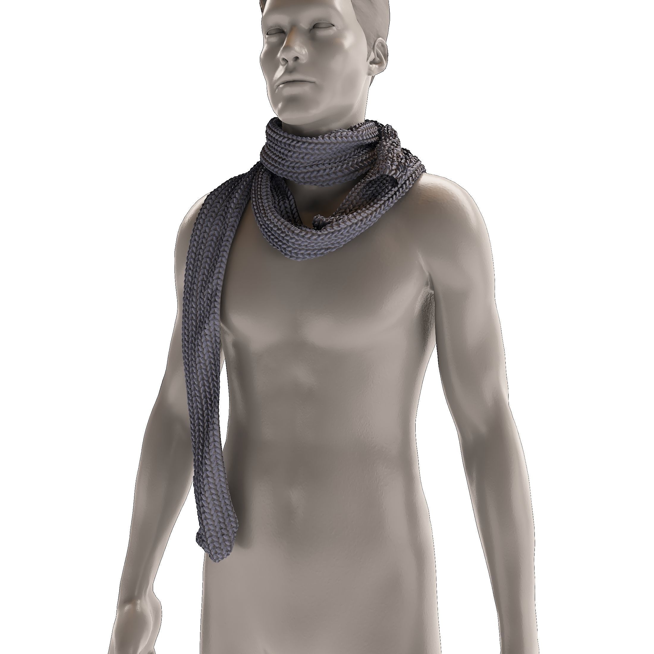 10 men scarves 3D model 3D model_7