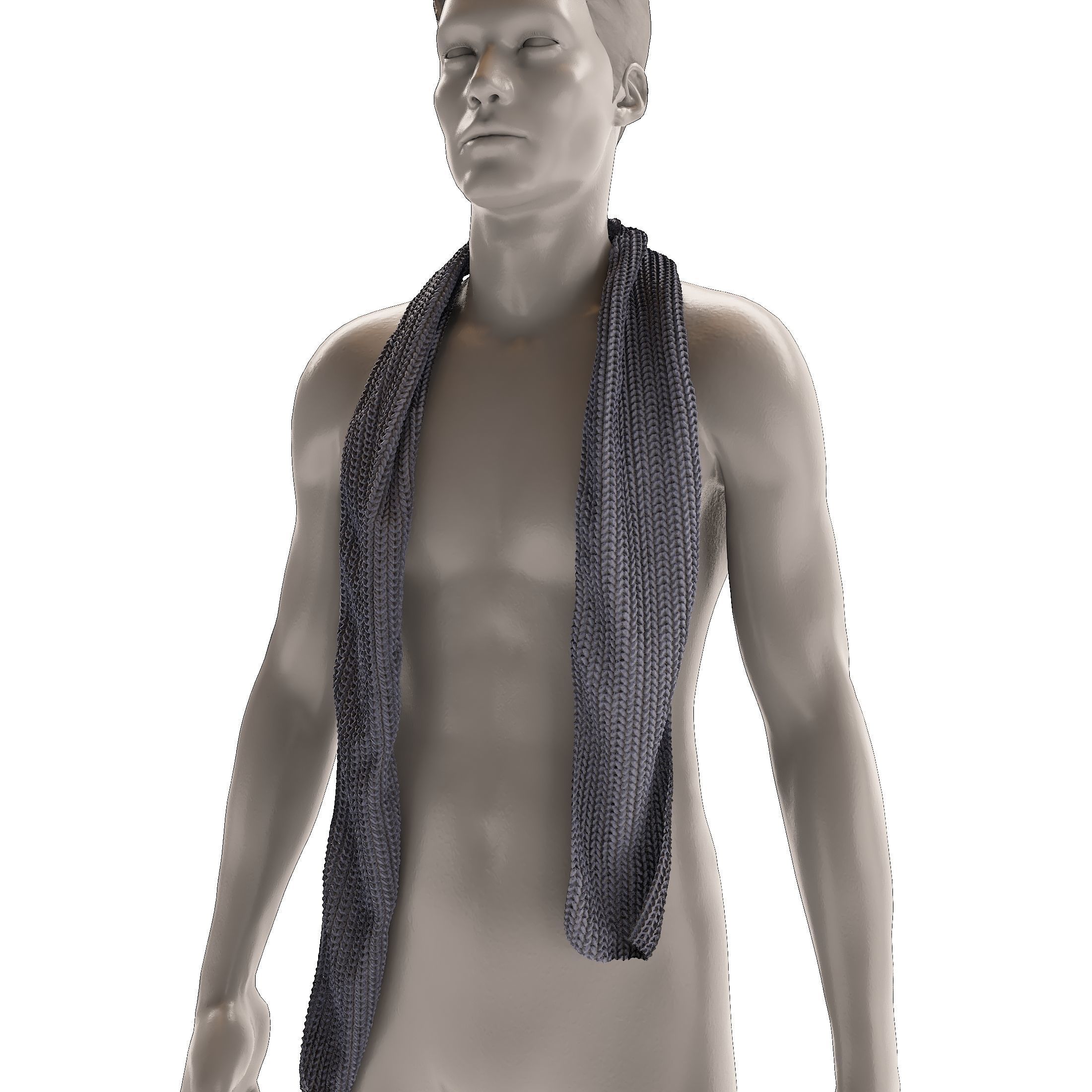 10 men scarves 3D model 3D model_5