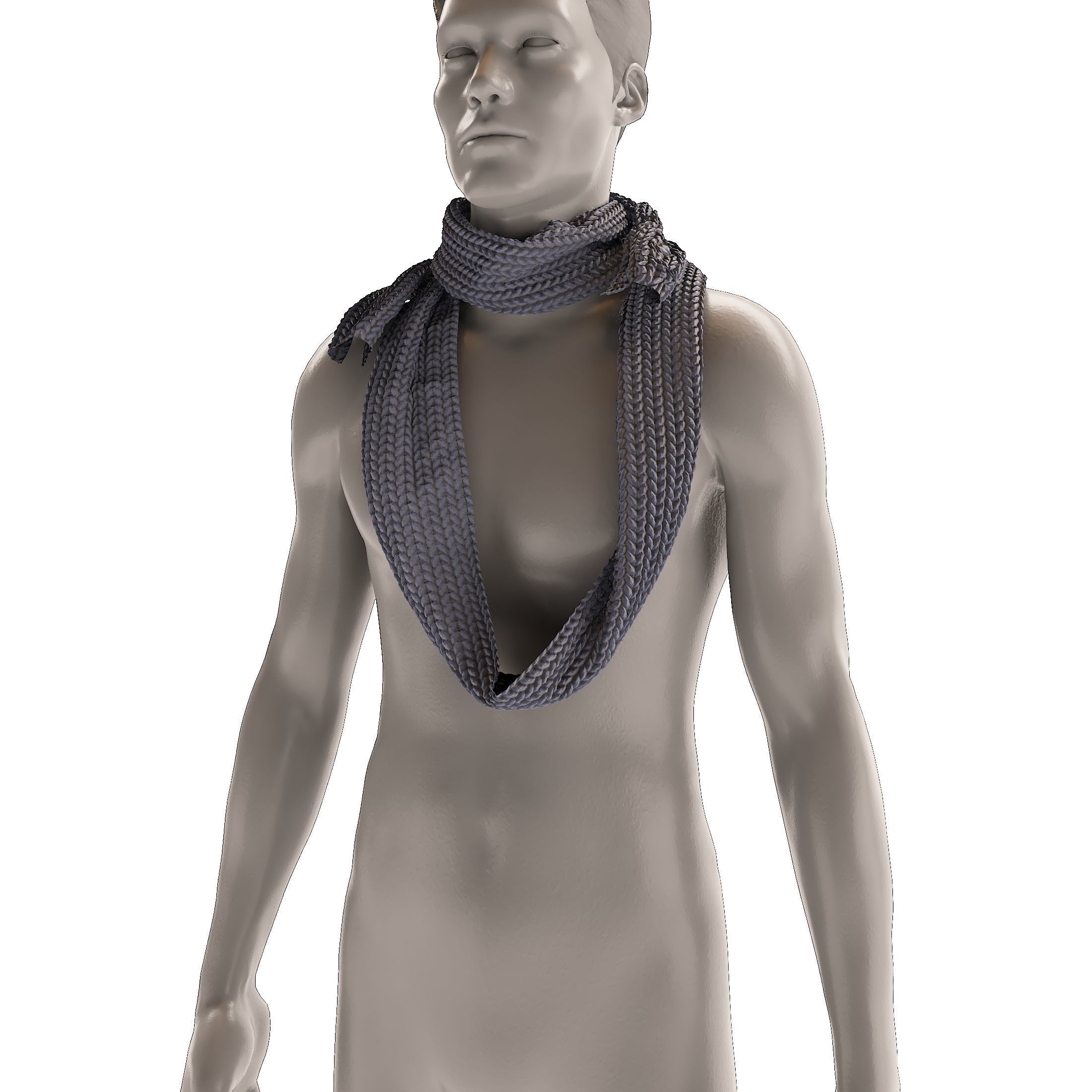 10 men scarves 3D model 3D model_6