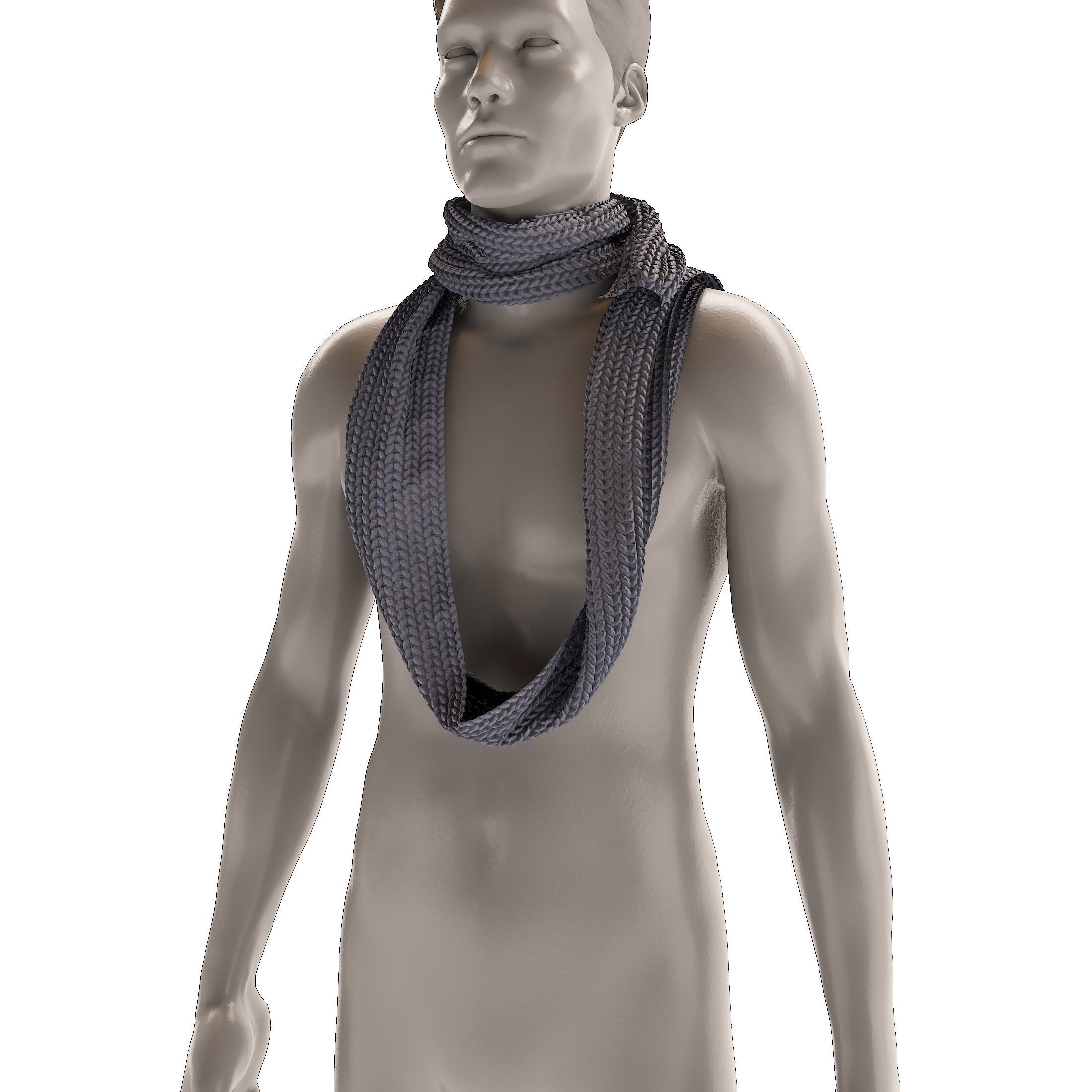 10 men scarves 3D model 3D model_1