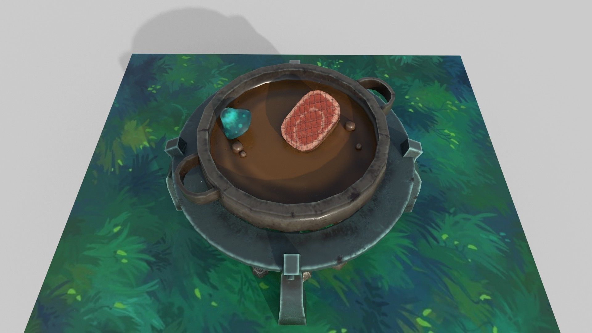 Camp fire Low-poly 3D model_3