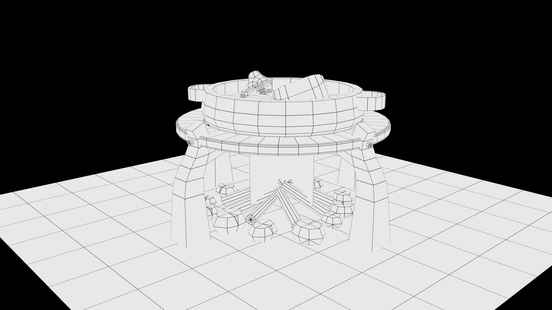 Camp fire Low-poly 3D model_6