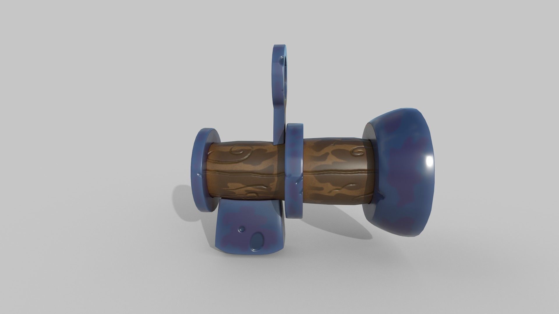 Stylized cannon Low-poly 3D model_1