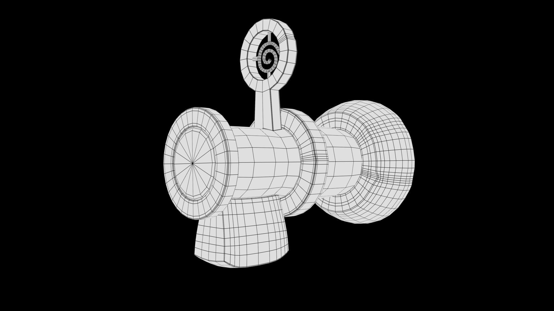 Stylized cannon Low-poly 3D model_7