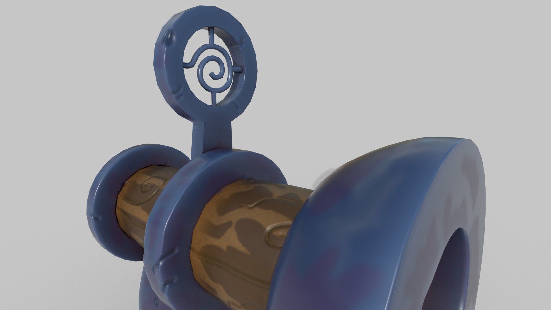 Stylized cannon Low-poly 3D model_4