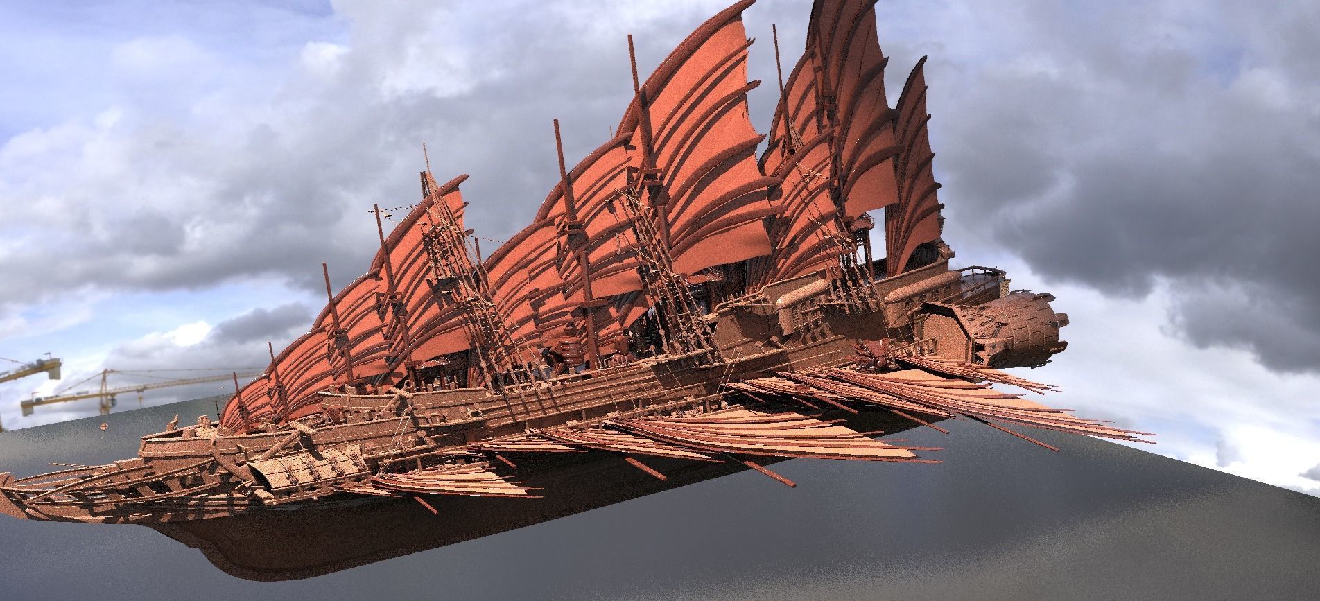 Airship Dragon Emperor Design ship 2 versions  3D model_2