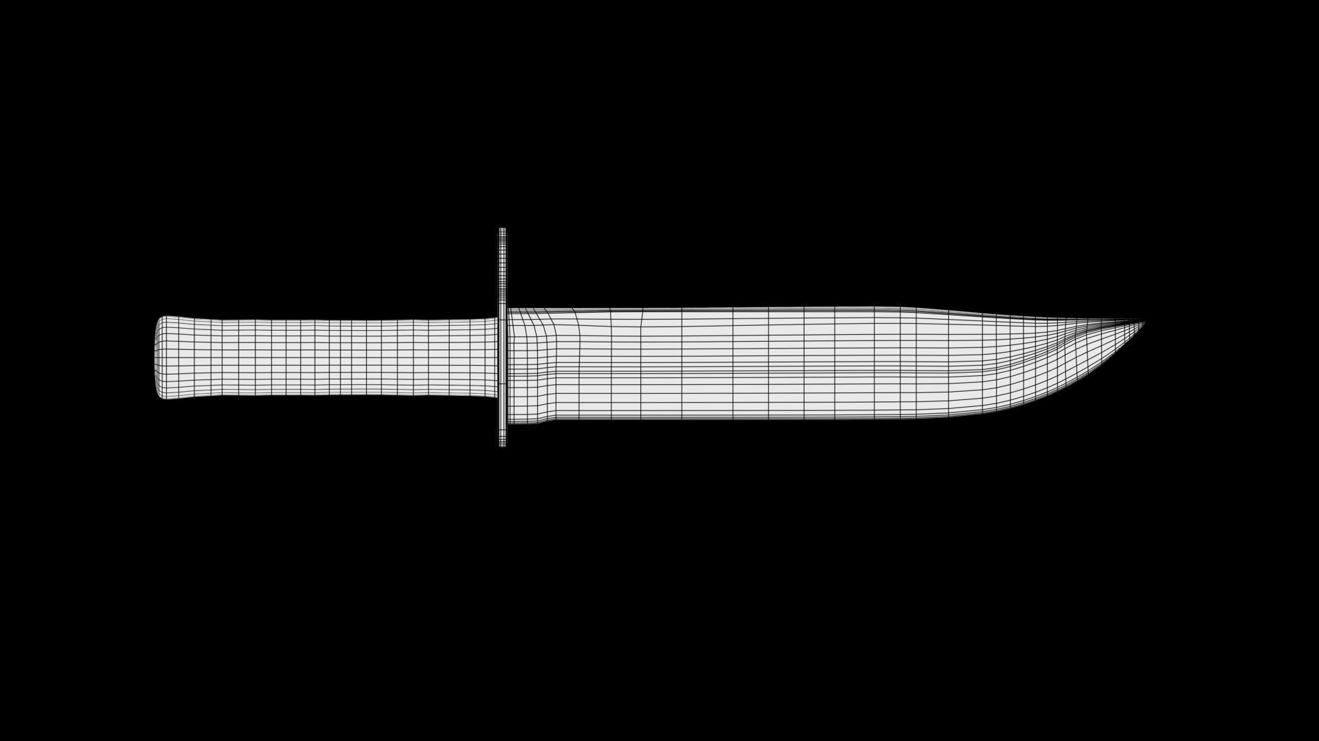 Knife samurai sword Low-poly 3D model_5