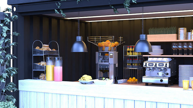 Container Juice Cafe 3D model 6