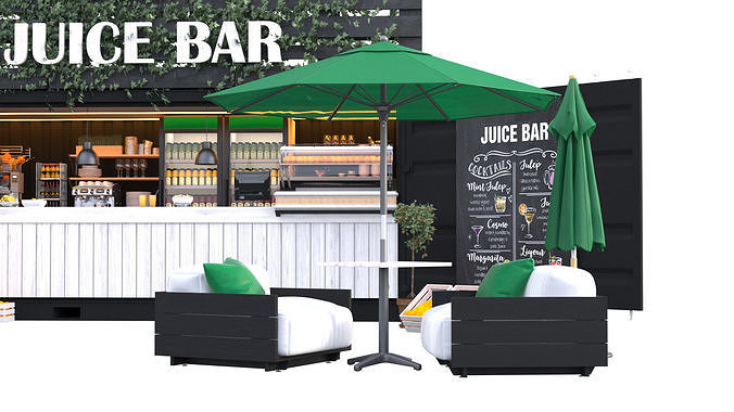 Container Juice Cafe 3D model 5