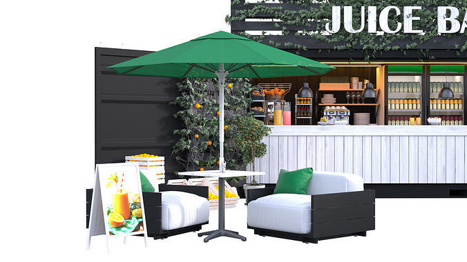 Container Juice Cafe 3D model 4