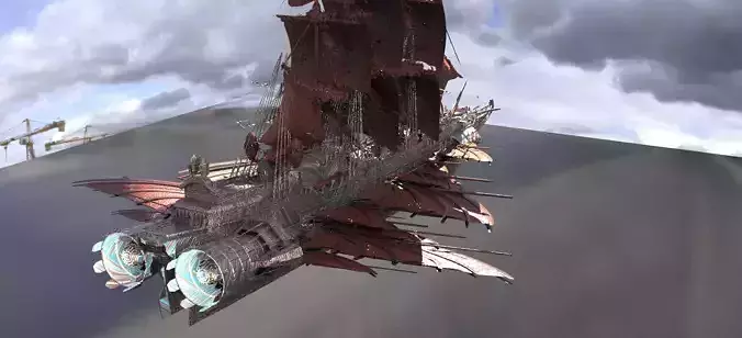 Arch Drake Airship Sci-Fi design