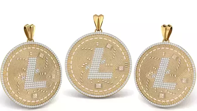 Diamond LiteCoin Pendant 3D print model