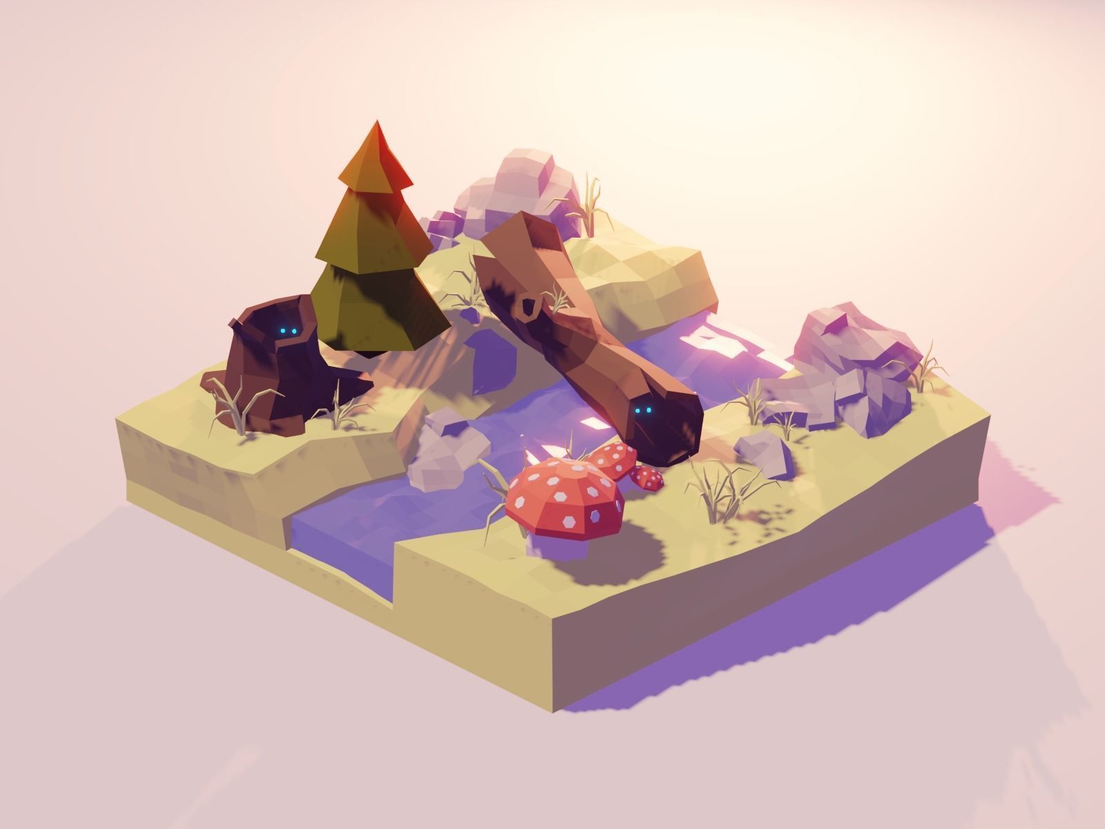Fantasy Forest - Game Props Low-poly 3D model Low-poly 3D model_1