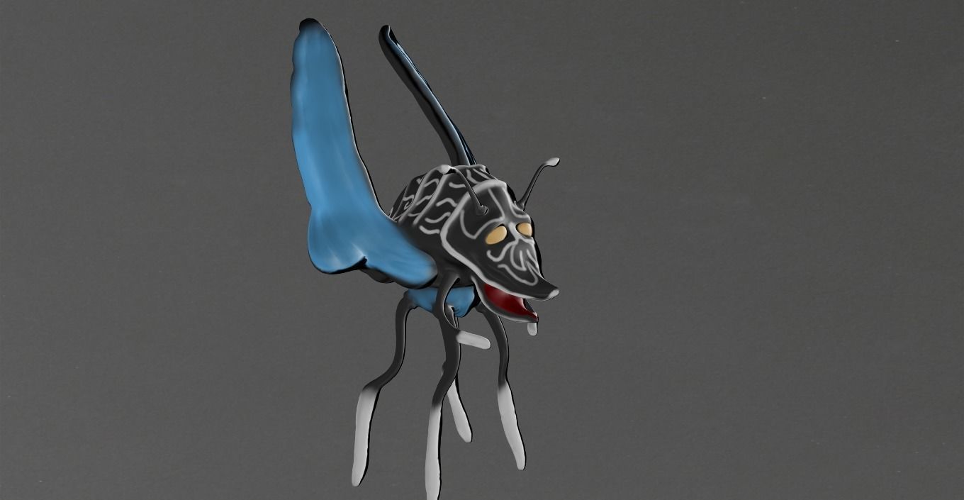 insect flying Low-poly 3D model_11
