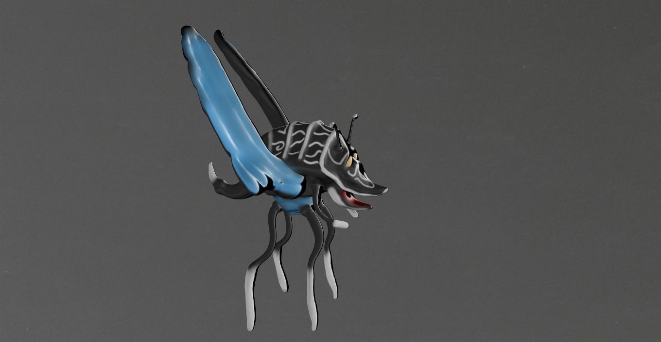 insect flying Low-poly 3D model_23