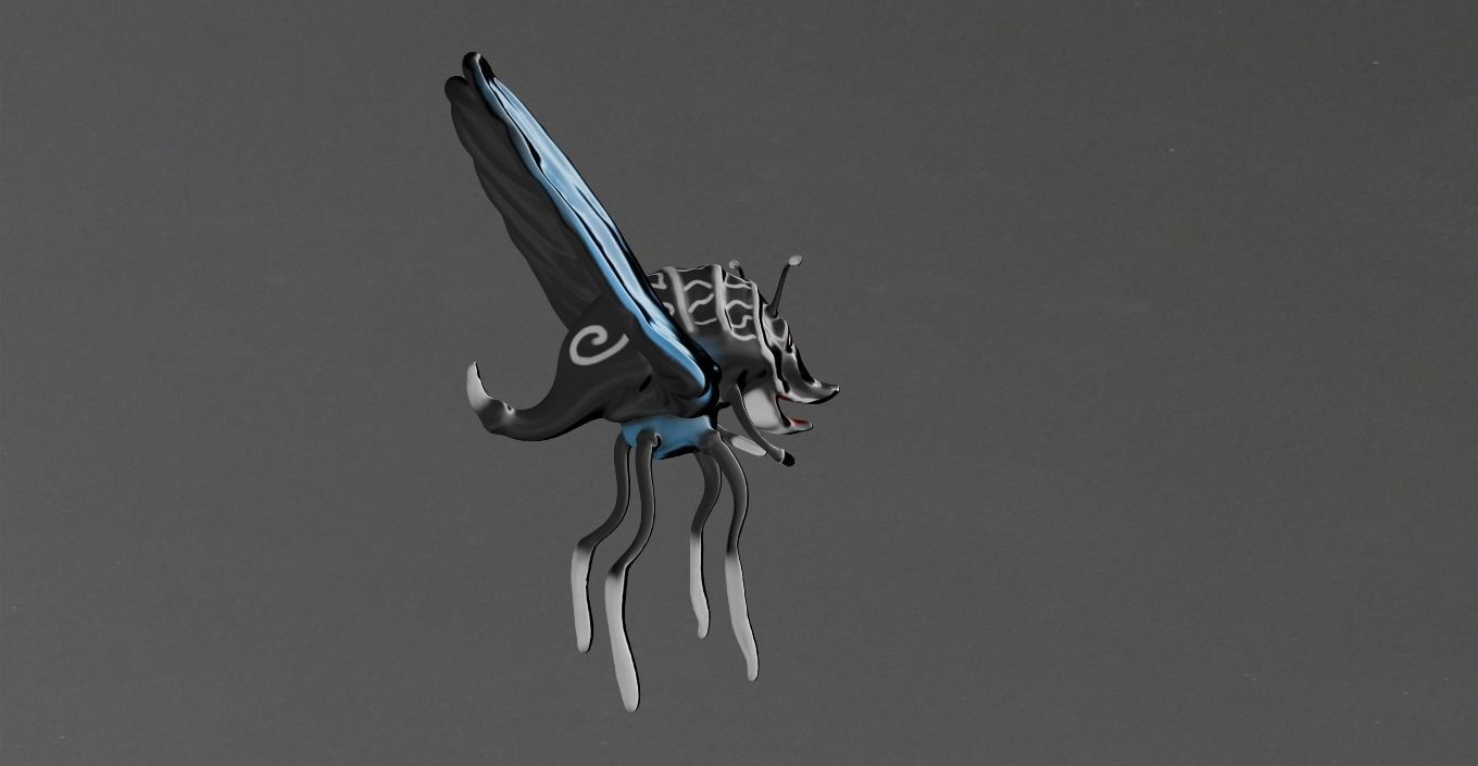 insect flying Low-poly 3D model_2