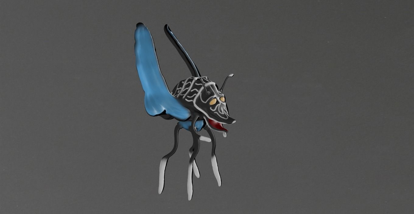 insect flying Low-poly 3D model_19