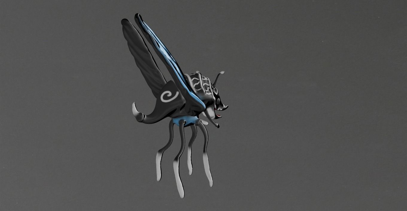 insect flying Low-poly 3D model_3