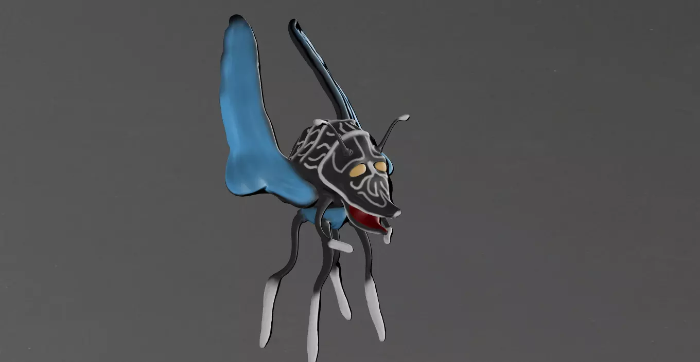 insect flying Low-poly 3D model_0