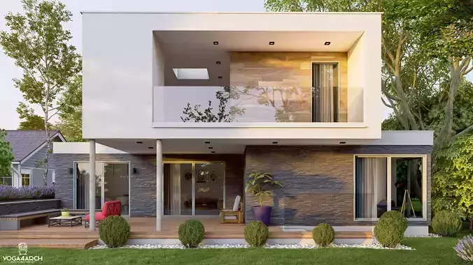 SCENE LUMION 11 AND ABOVE box house BY YOGA4ARCH  3D model