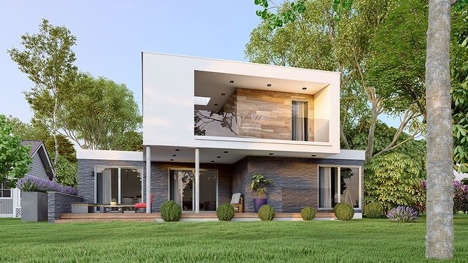 SCENE LUMION 11 AND ABOVE box house BY YOGA4ARCH  3D model 6