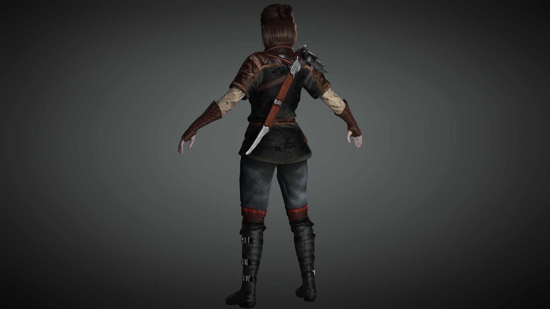 AAA Fantasy Female Character 19 Low-poly 3D model_16