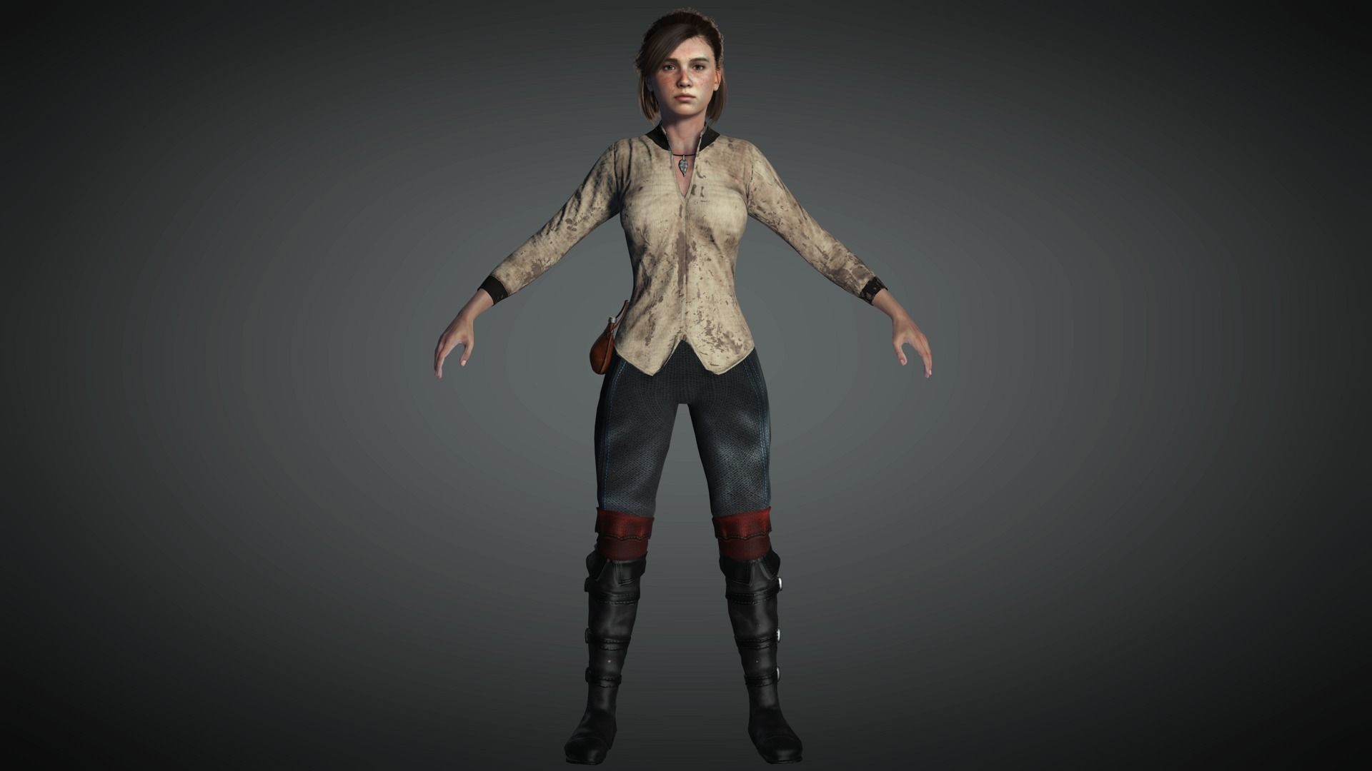 AAA Fantasy Female Character 19 Low-poly 3D model_11