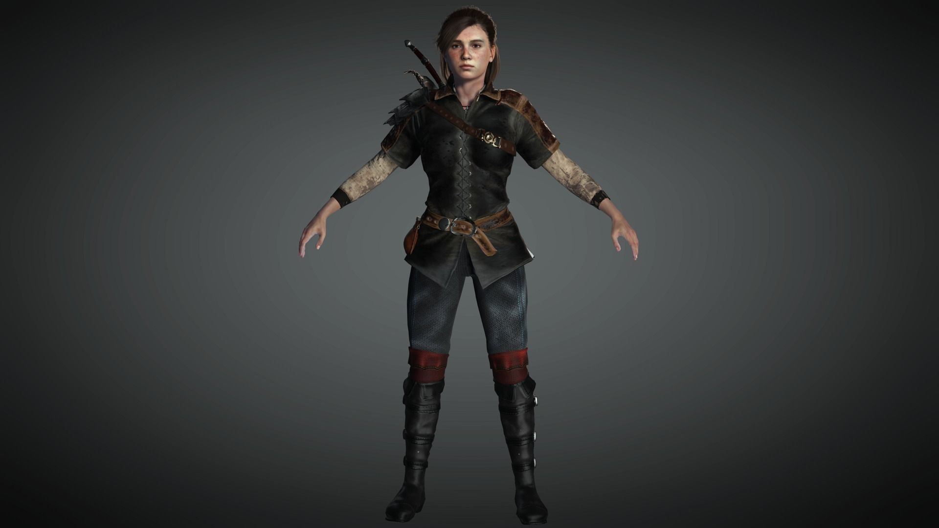 AAA Fantasy Female Character 19 Low-poly 3D model_3