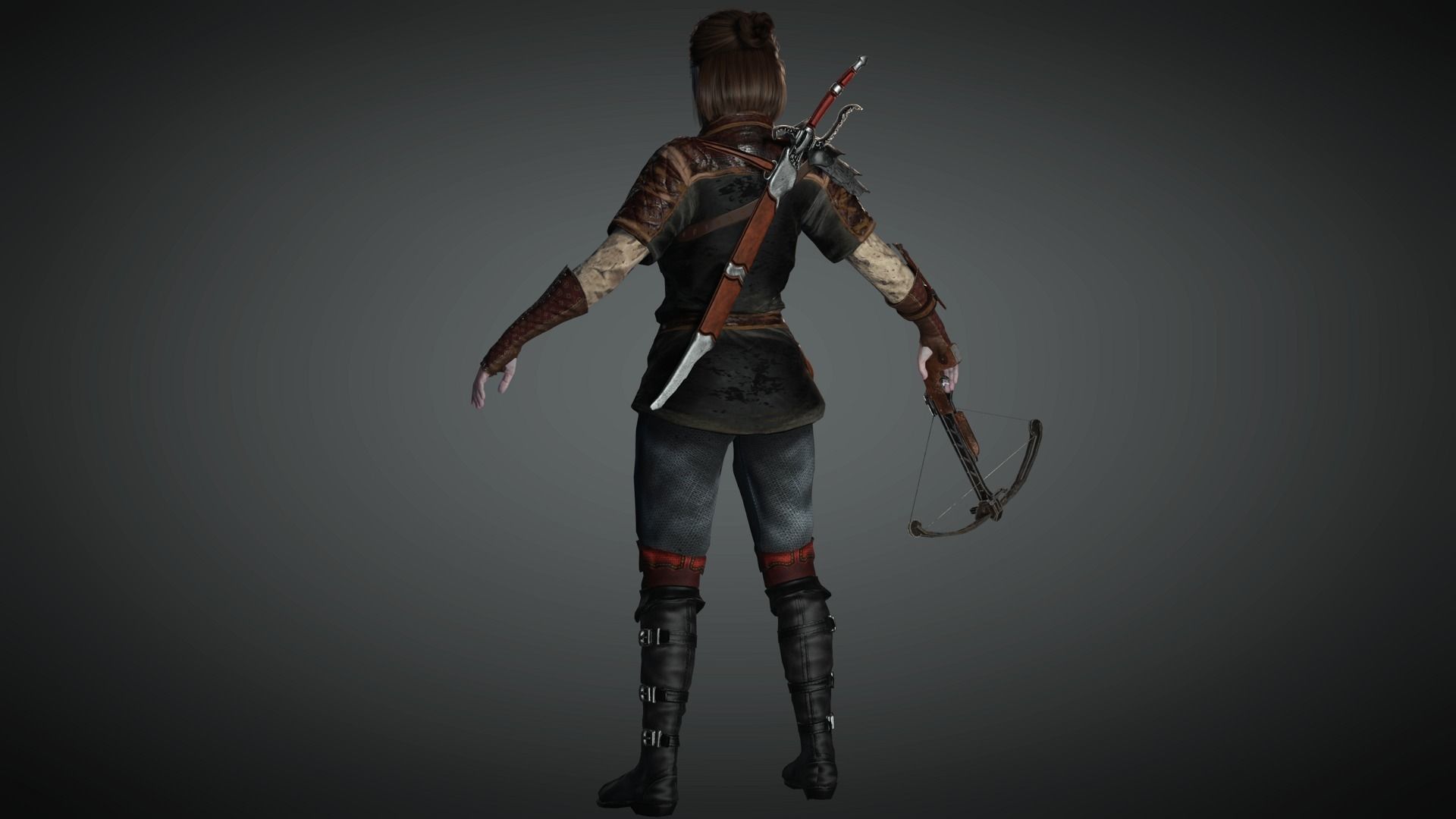 AAA Fantasy Female Character 19 Low-poly 3D model_14